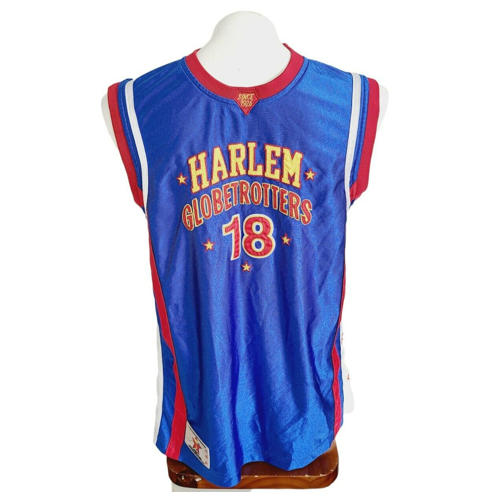 Harlem Globetrotters Jersey 18 TNT Blue Red White Basketball Authentic Mens